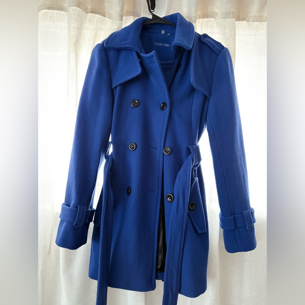 Trench Coat in Royal Blue from Calvin Klein